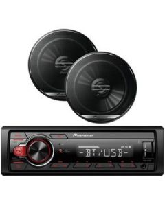 Paquete Pioneer Estereo Bluetooth Mvh-s215bt con 2 Bocinas de 6.5"