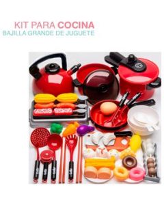 Kit Utensilios De Cocina con Ollas Y Sartenes Juguete 51 Pzs