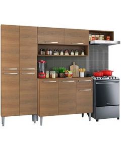 Cocina Integral Madesa Emilly  Cocina Completa 229cm - Marrón - Marrón