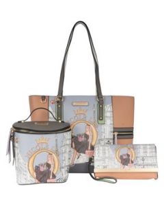 Set 3 pz Nicole Lee Tote, Cruzada y Cartera - Dreaming The City - UNITALLA