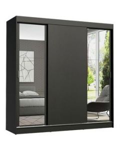 Ropero Madesa Reno 3 Puertas Corredizas con Espejos - Negro