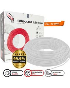 Cable Calibre 12 THW-LS / THHW-LS 100 m Blanco