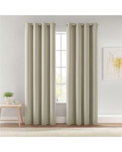 Cortinas Blackout Largas Tejida Hogar 275x216cm 2 Piezas Macadamia