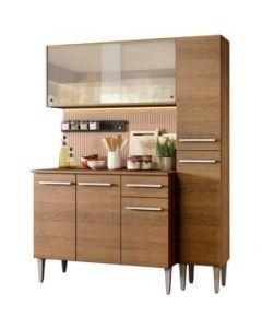 Cocina Compacta Madesa Emilly Force 02 Armario de cocina 137cm Armable - Marrón