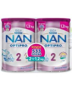 Alimento para Bebes NAN OPTIPRO 644755 Etapa 2 2 Botes de 1.2kg