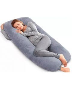 Almohada Embarazo Lactancia Comoda Suave Relajante Descanso GRIS CLARO