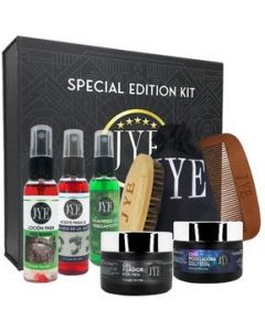 Kit Barba 7 en 1! Loción, Shampoo, Aceite, Cera, Gel, cepillo y peine