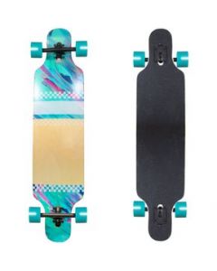 Patineta Longboard Madera Maple Gruesa Resistente Menta Aqua - Menta