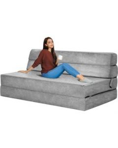 Sofa Cama Futon Plegable Modular Sala Mueble 3 En 1 Gris