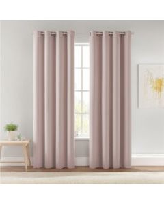 Cortinas Blackout Largas Tejida Hogar 275x216cm 2 Piezas Rosa