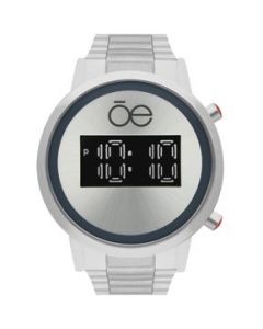 Reloj Digital Cloe Con Extensible De Acero Inoxidable Plateado OE2333