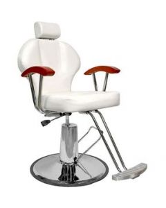 Silla Barberia Sillon Hidraulico Salon Reclinable Blanco - Blanco