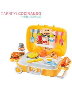 Carrito Maletin Kit Estuche Cocina Hamburguesas Juguete