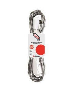 Extensión Eléctrica Trenzada IUSA Negro con Blanco 16AWG 2m