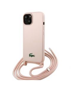 Funda Protector Carcasa Lacoste Con Cordón Silicón Para iPhone 15-Rosa