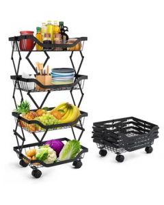 Organizador de Cocina Carrito Estante Plegable 4 Niveles