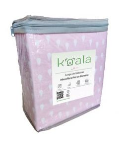 Juego de Sábanas Microfibra Koala -Individual -Estampada -Gota Rosa