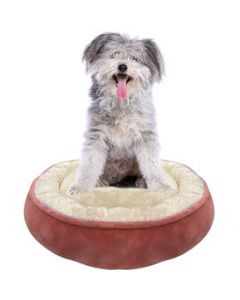 Cama Para Perro Mediana Tipo Dona Anti Estrés Rosa Beige - Rosa