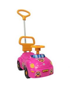 Coche Montable Correpasillos Deportivo con Respaldo y Claxon Rosa - Rosa