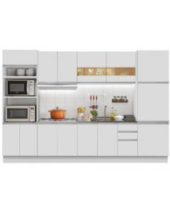 Cocina Integral Madesa Olimpia 02 Cocina Completa 330cm - Blanco - Blanco