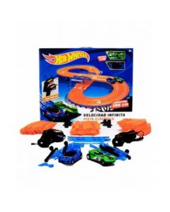 Pista Eléctrica Hot Wheels 1:43 2 Carros 286cm - Naranja