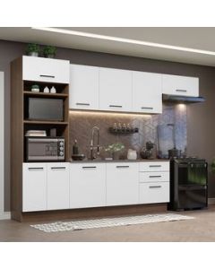 Cocina Integral 330cm Marrón/Blanco Agata Madesa 01 - Marron/Blanco