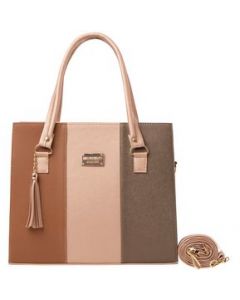 Bolsa De Mujer Fana Irem Color Camel/Antimonio Preciosa