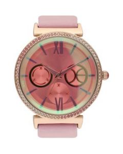 Reloj Cloe Análogo Para Dama Color Rosa Con Cristal Tintado OE2406