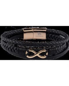 LUCKMAN Pulsera Hombre Infinito Brazalete Acero Inoxidable Oro 18k Felix