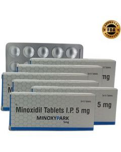 Minoxidil 5mg 30 Tabletas Minoxypark 6 Cajas