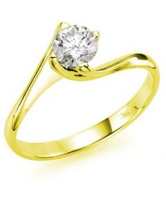 Anillo de compromiso de oro amarillo de 14Kt con diamante natural de .18ct - 7