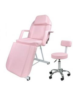 Silla Facial Reclinable Sillon Cama Masaje Spa Rosa