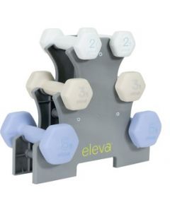 Kit Pesas Mancuernas 2 3 5 Lb Soporte Neopreno Premium Eleva - Gris/Cafe/Azul