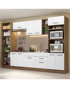 Cocina Integral 330cm Marrón/Blanco Agata Madesa 02 - Marron/Blanco