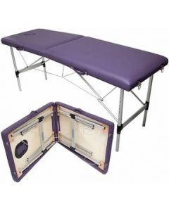 Cama Plegable Masaje Base Acero Vinil Morado