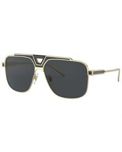 Lentes Dolce &amp; Gabbana DG2256 1334/87 Aviator Square Negro Dorado - MEDIANA