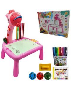 Proyector para niños de dibujo para pintura con mesa y accesorios Rosa - Rosa