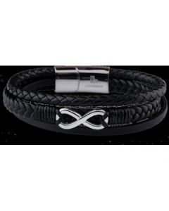 LUCKMAN Pulsera Hombre Infinito Brazalete Acero Inoxidable Plata Felix