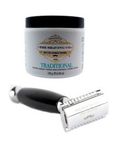 The Shaving Co Kit Crema De Afeitar Menta Y Rastrillo Negro - 1