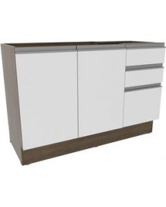 Mueble Cocina Madesa Glamy 120cm (Sin Tablero ni Fregadero) M/B - Marron/Blanco