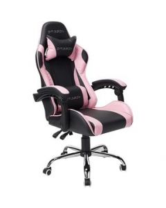 Silla Gamer Ergonómica Modelo Falkor Color Negro-Rosa