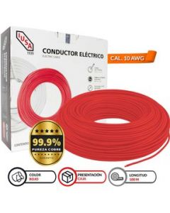 Cable THW-LS/THHW-LS CE RoHS 10 AWG en caja color rojo