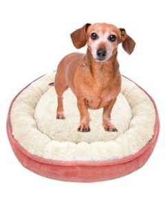 Cama Para Perro Mediana Tipo Dona Anti Estrés Rosa Mascota - Rosa