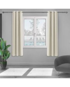 Cortina Blackout Corta Ventanas Hogar 214x160 2 Piezas Beige