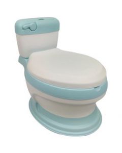 Baño entrenador con asiento acojinado con tapa y recipiente Azul - Azul