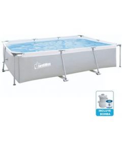 Alberca Piscina Estructural Armable Rectangular 304Cm 3701 Lt  Bomba