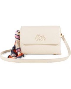 Bolsa Crossbody Cloe para Mujer Mediana con Mascada Beige - MEDIANA