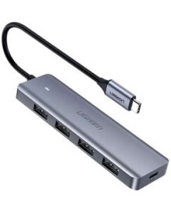 UGREEN HUB 4 en 1 Tipo C a USB 3.0 5Gbps Gris