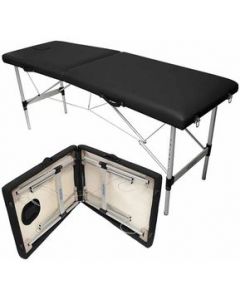 Cama Plegable Masaje Base Acero Portatil Vinil Negro