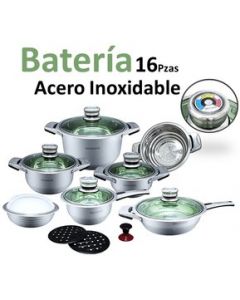 Bateria Cocina 16pz Acero Inoxidable Quirúrgico Toda Estufa